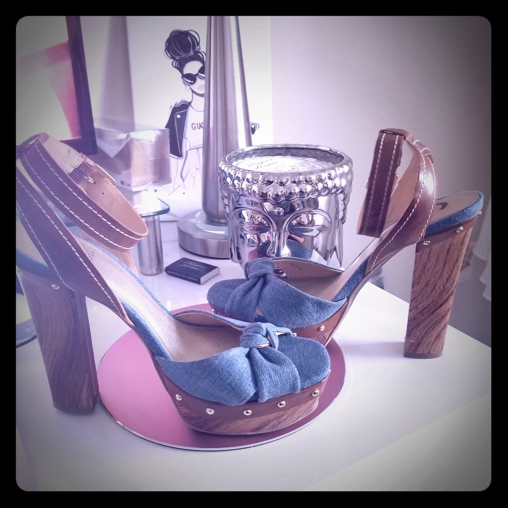 G by Guess Denim Platform Sandal